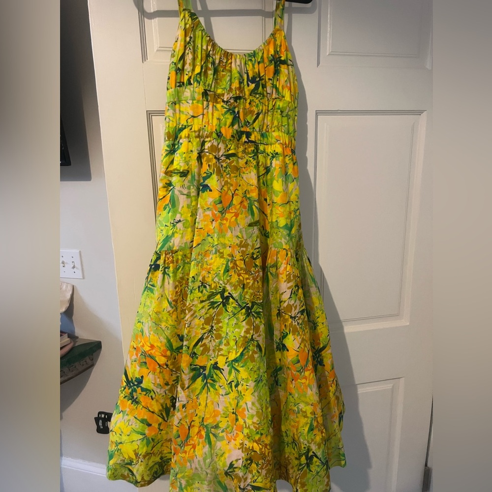 Midi floral dress with criss cross back